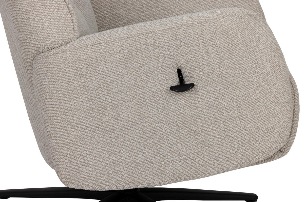 RELAXSESSEL Webstoff    - Beige/Schwarz, Design, Holz/Textil (77/112/86cm) - Livetastic