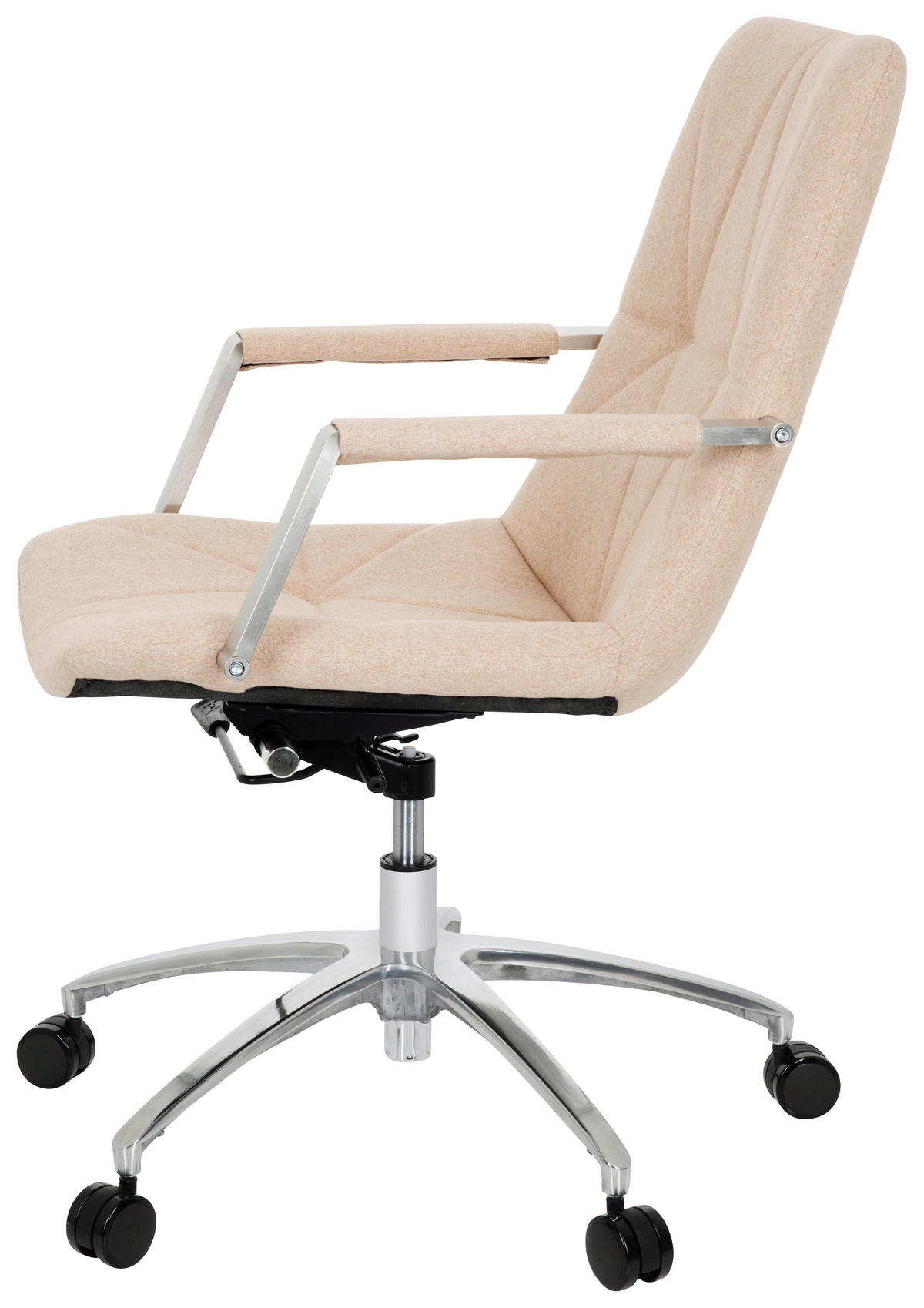 DREHSTUHL Flachgewebe Beige  - Beige/Alufarben, MODERN, Kunststoff/Textil (57/100/75cm) - MID.YOU
