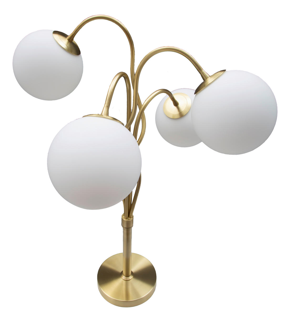TISCHLEUCHTE 53/74 cm  - Goldfarben/Weiß, Trend, Glas/Metall (53/74cm) - Mauro Ferretti