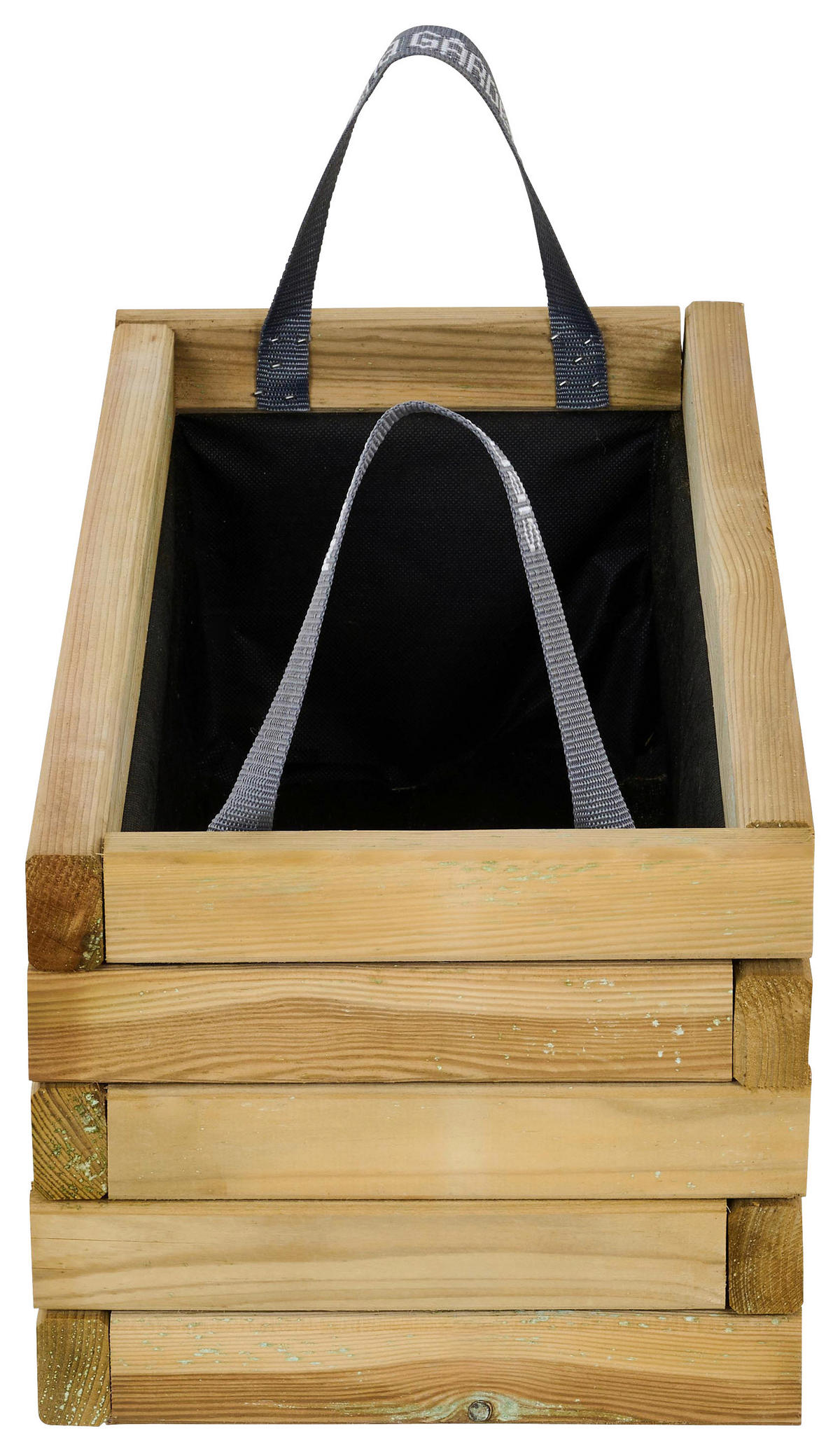 BLUMENKASTEN  - Schwarz/Kieferfarben, Basics, Holz/Textil (70/30/30cm) - Siena Garden