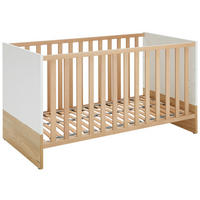 RÁCSOS KISÁGY Lennox Fresh  - tölgyfa/fehér, Basics, faalapú anyag (70/140cm) - Paidi