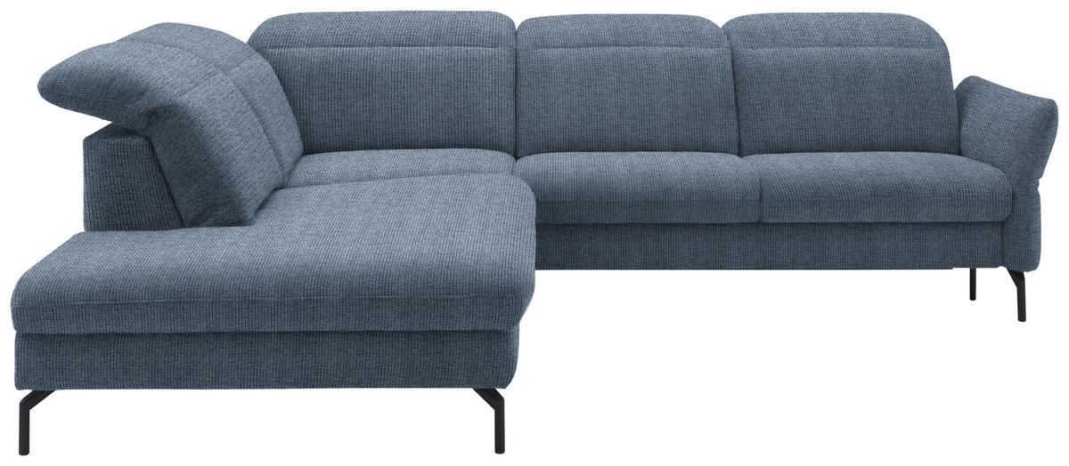 SAROKKANAPÉ textil kék  - fekete/kék, Design, textil/fém (233/299-313cm) - Dieter Knoll