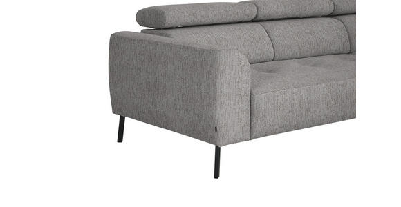 ECKSOFA in Webstoff Taupe 280/205 cm - Taupe/Schwarz, Design, Textil/Metall (280/205cm) - Xora