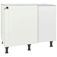 ECKUNTERSCHRANK 125/87/65 cm  - Schwarz/Weiß, MODERN, Holzwerkstoff/Metall (125/87/65cm) - Nobilia