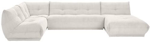 WOHNLANDSCHAFT in Cord Weiss  - Weiss, Trend, Textil (210/390/185cm) - Livetastic