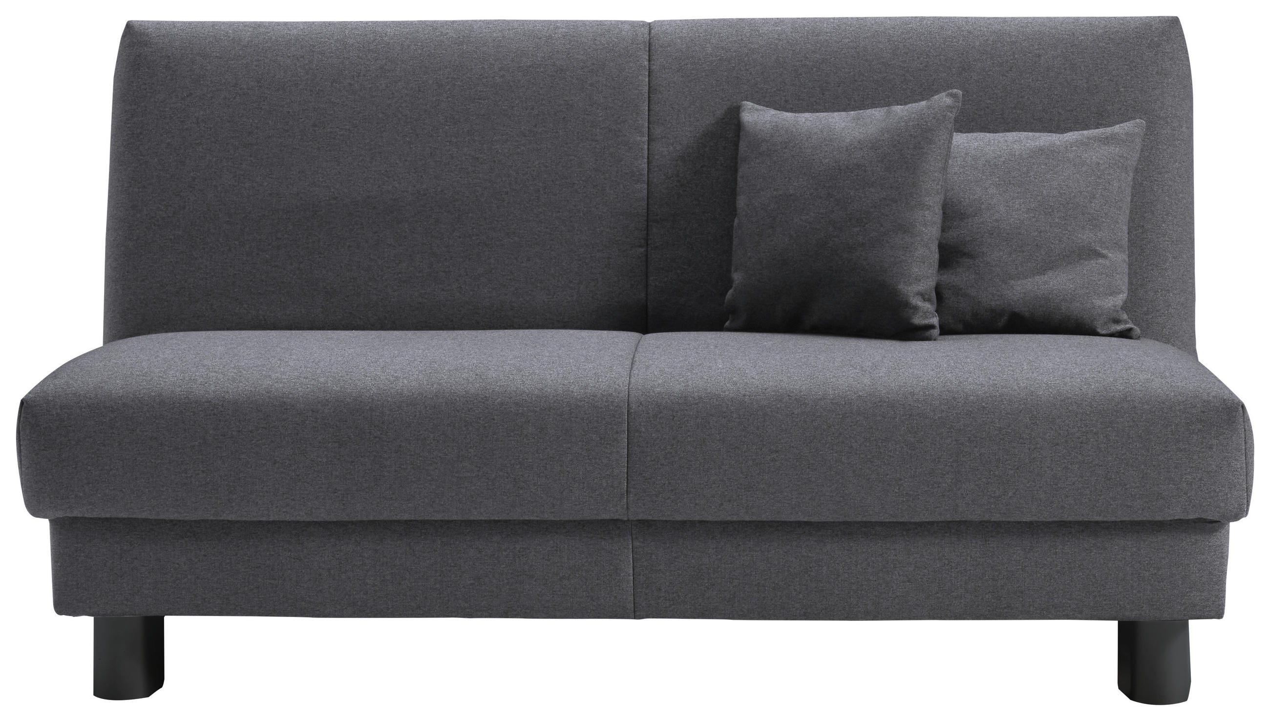 SCHLAFSOFA mit Relaxfunktion  mit Typenauswahl, Fußauswahl, Stoffauswahl, Liegefunktion Flachgewebe Dunkelgrau  - Dunkelgrau/Schwarz, Design, Textil/Metall (160/85/100cm) - Carryhome