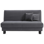 SCHLAFSOFA mit Relaxfunktion  mit Typenauswahl, Fußauswahl, Stoffauswahl, Liegefunktion Flachgewebe Dunkelgrau  - Dunkelgrau/Schwarz, Design, Textil/Metall (160/85/100cm) - Carryhome