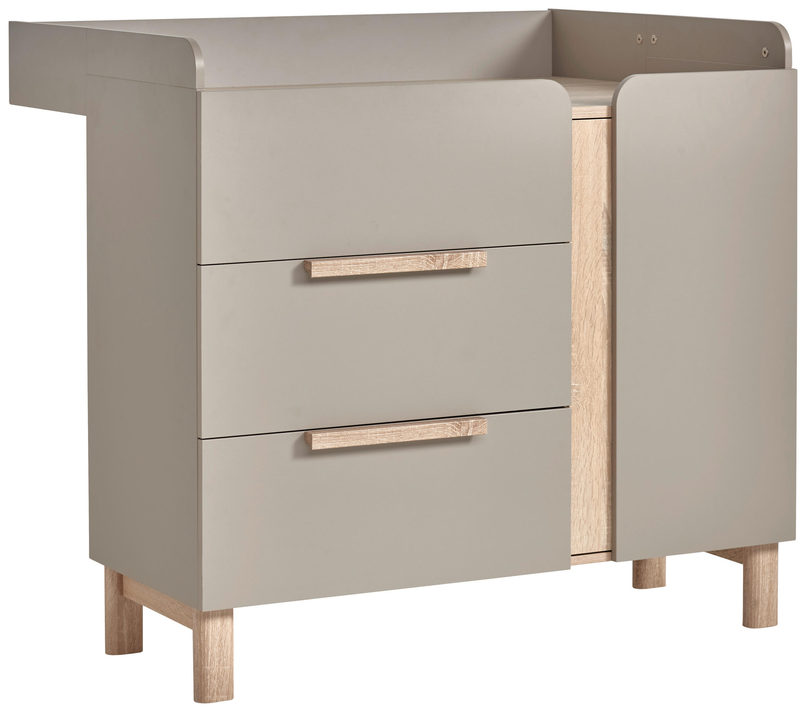 WICKELKOMMODE Nomi Taupe, Sonoma Eiche  - Taupe/Sonoma Eiche, Trend, Holz/Holzwerkstoff (110/94/102/44/79cm) - Jimmylee