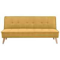 SCHLAFSOFA Webstoff Gelb  - Gelb/Kieferfarben, Design, Holz/Textil (181/82/85cm) - MID.YOU