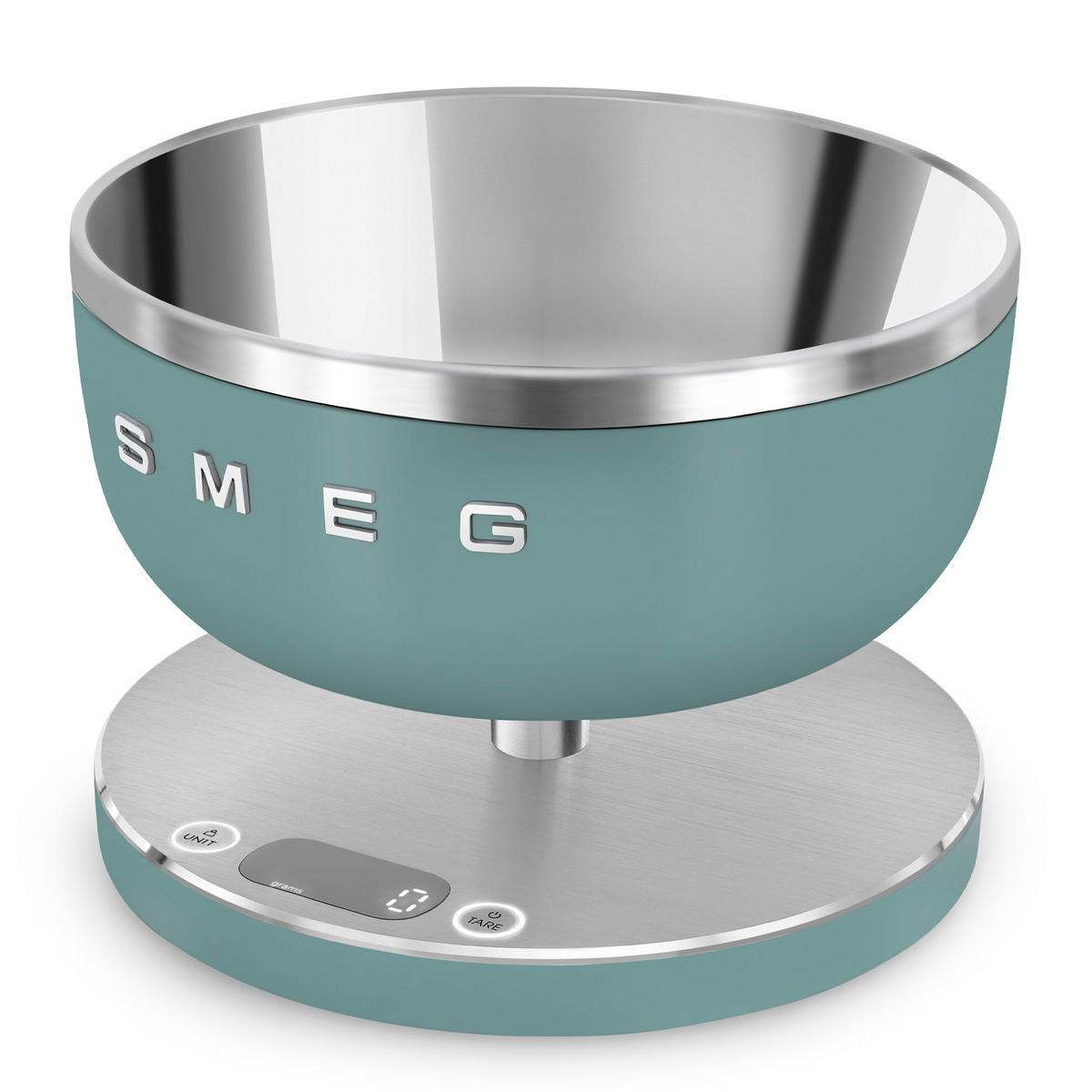 ELEKTRISCHE KÜCHENWAAGE  - Edelstahlfarben/Grün, Basics, Kunststoff/Metall (20,5/15/20,5cm) - SMEG