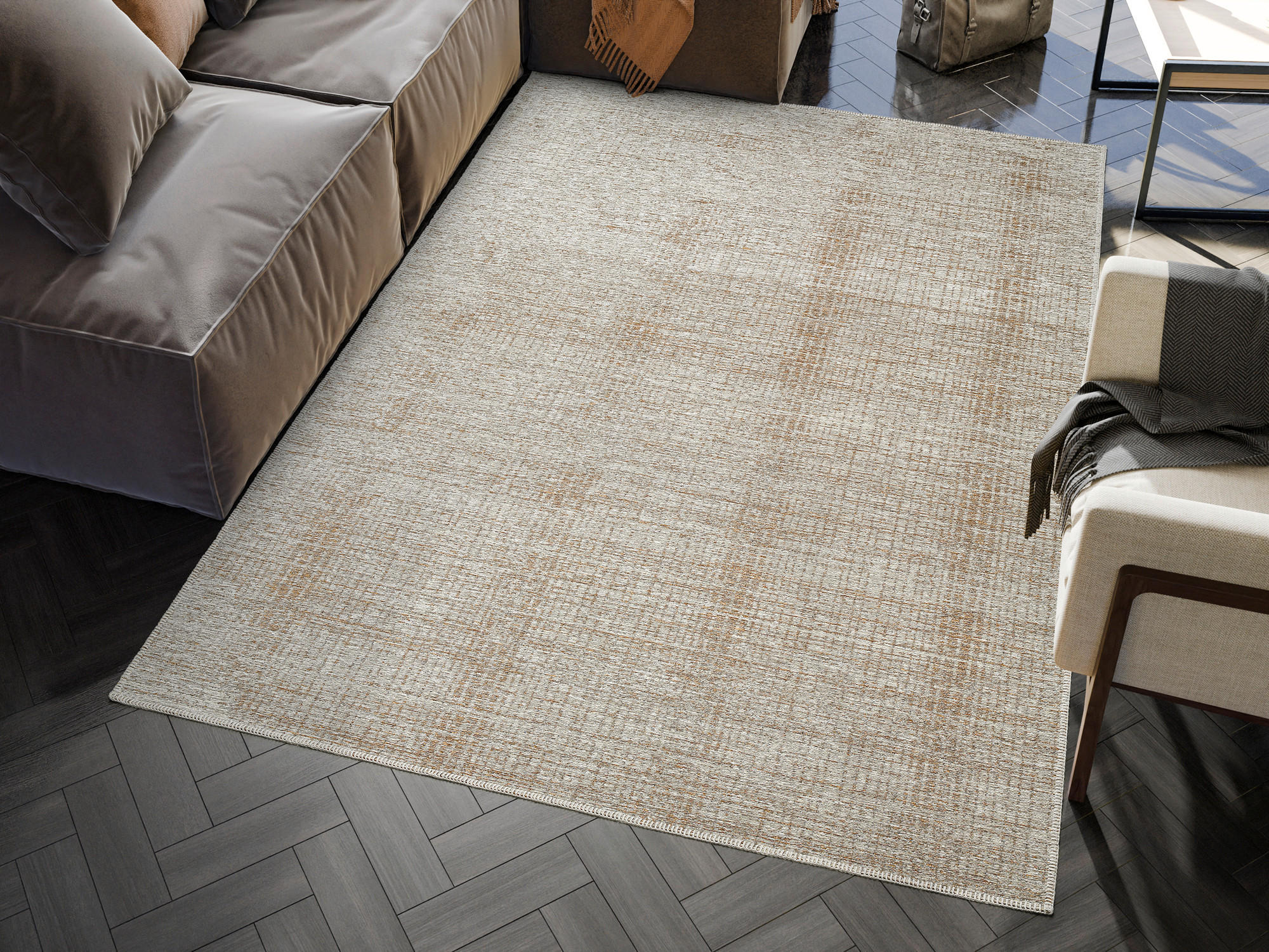 Chic: MUSTERRING Flachwebetepp 206/290 cm PLAINS Orange, Beige  - Beige/Orange, Design, Textil (206/290cm) - Musterring
