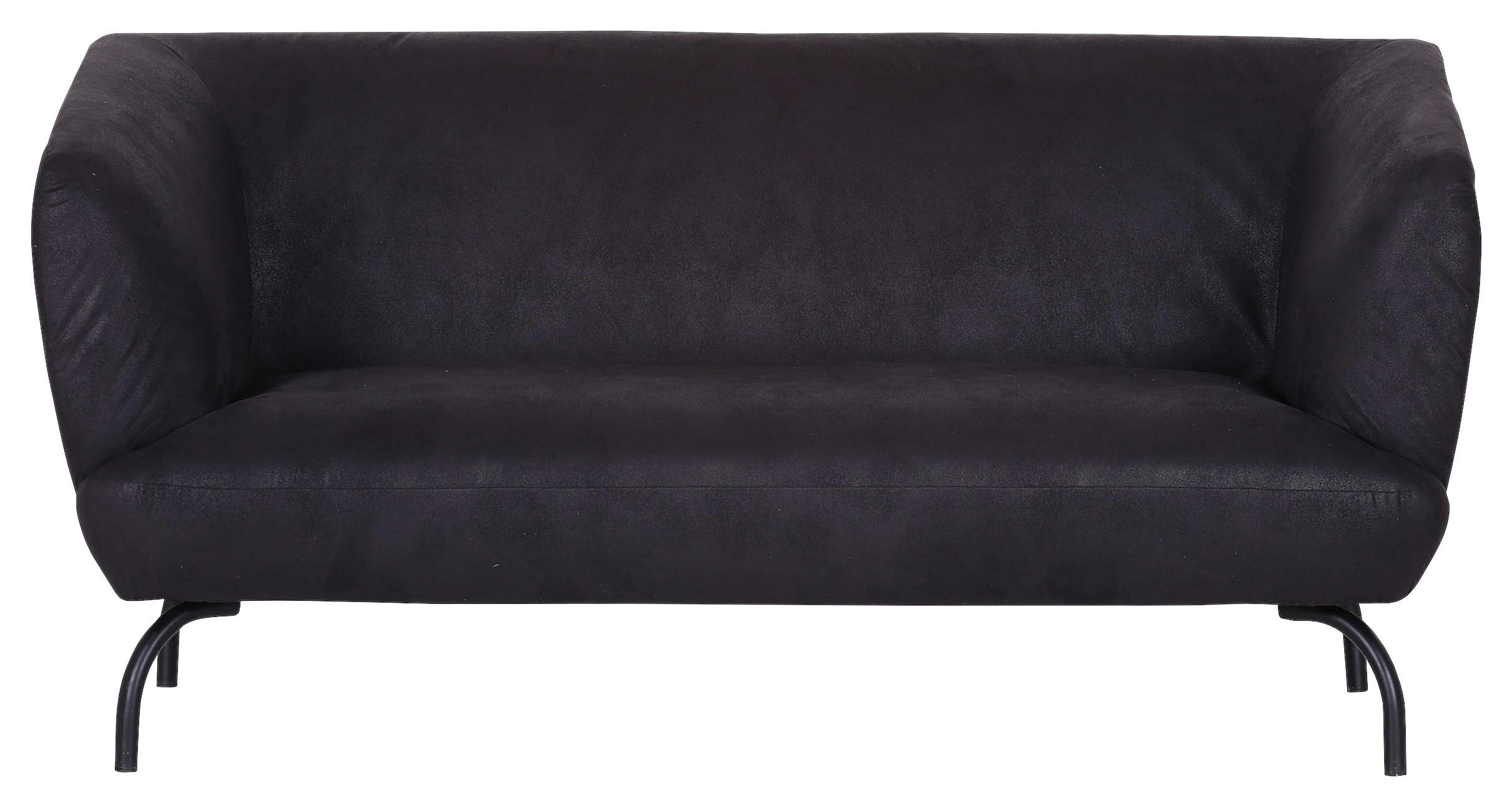 2-SITZER-SOFA  in Mikrofaser Anthrazit, Braun  - Anthrazit/Schwarz, KONVENTIONELL, Textil/Metall (165/79/85cm) - Carryhome