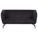 2-SITZER-SOFA  in Mikrofaser Anthrazit, Braun  - Anthrazit/Schwarz, KONVENTIONELL, Textil/Metall (165/79/85cm) - Carryhome