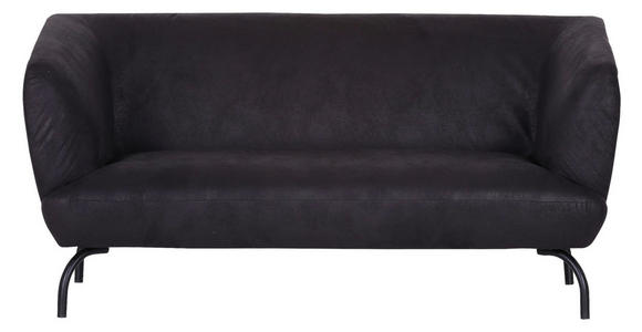 2-SITZER-SOFA  in Mikrofaser Anthrazit, Braun  - Anthrazit/Schwarz, KONVENTIONELL, Textil/Metall (165/79/85cm) - Carryhome