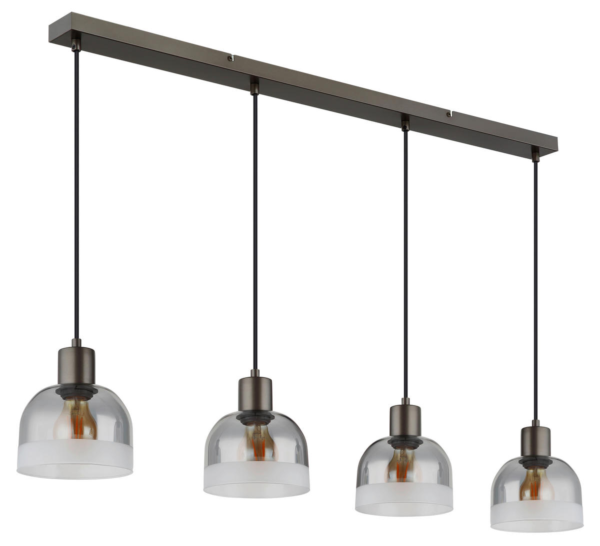 HÄNGELEUCHTE Kairo 105/15/120 cm  - Chromfarben/Schwarzchrom, Design, Glas/Kunststoff (105/15/120cm) - Globo