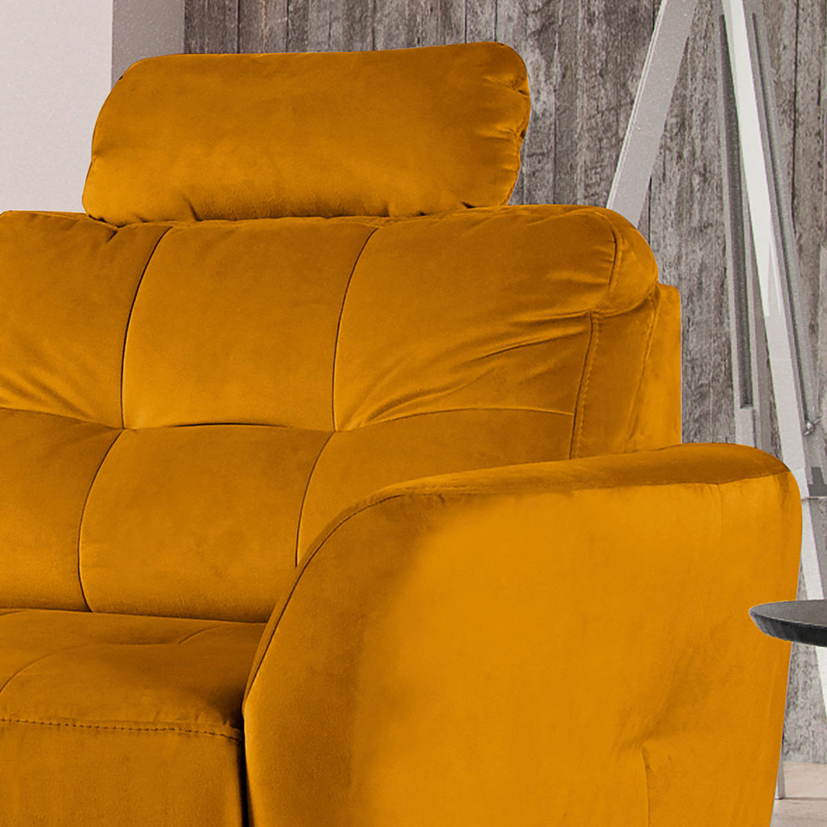 COLțAR textil galben  - culoare lemn fag/galben, Design, lemn/textil (168/238cm) - Livetastic