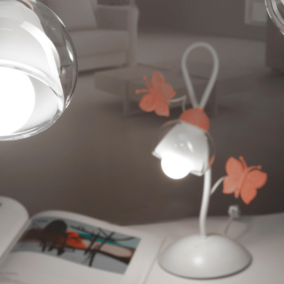 KINDERTISCHLEUCHTE 16/37 cm   - Pink/Weiß, Basics, Glas/Metall (16/37cm)