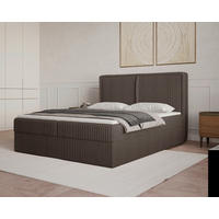 BOXBETT 160/200 cm,  in Braun, Bettkasten, Topper, H2 + H3 = mittel + fest  - Schwarz/Braun, MODERN, Holz/Kunststoff (160/200cm) - MID.YOU