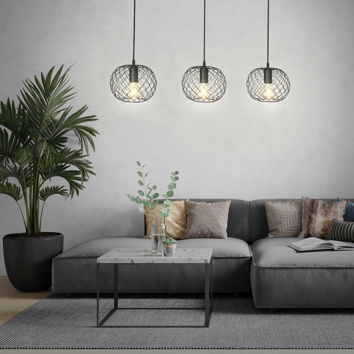 STROPNÍ ZÁVĚSNÉ SVÍTIDLO,   - černá, Design, kov/dřevo (80/110cm)
