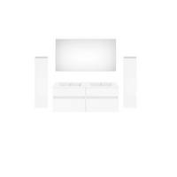 BADEZIMMER 180 cm  - Weiss Hochglanz/Weiss, Konventionell, Keramik/Holzwerkstoff (180cm) - Puris