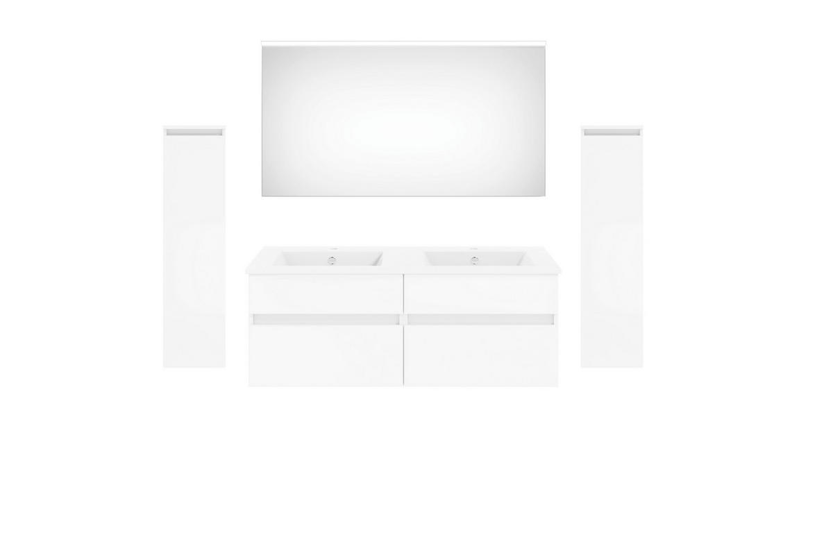 BADEZIMMER 180 cm  - Weiss Hochglanz/Weiss, Konventionell, Keramik/Holzwerkstoff (180cm) - Puris