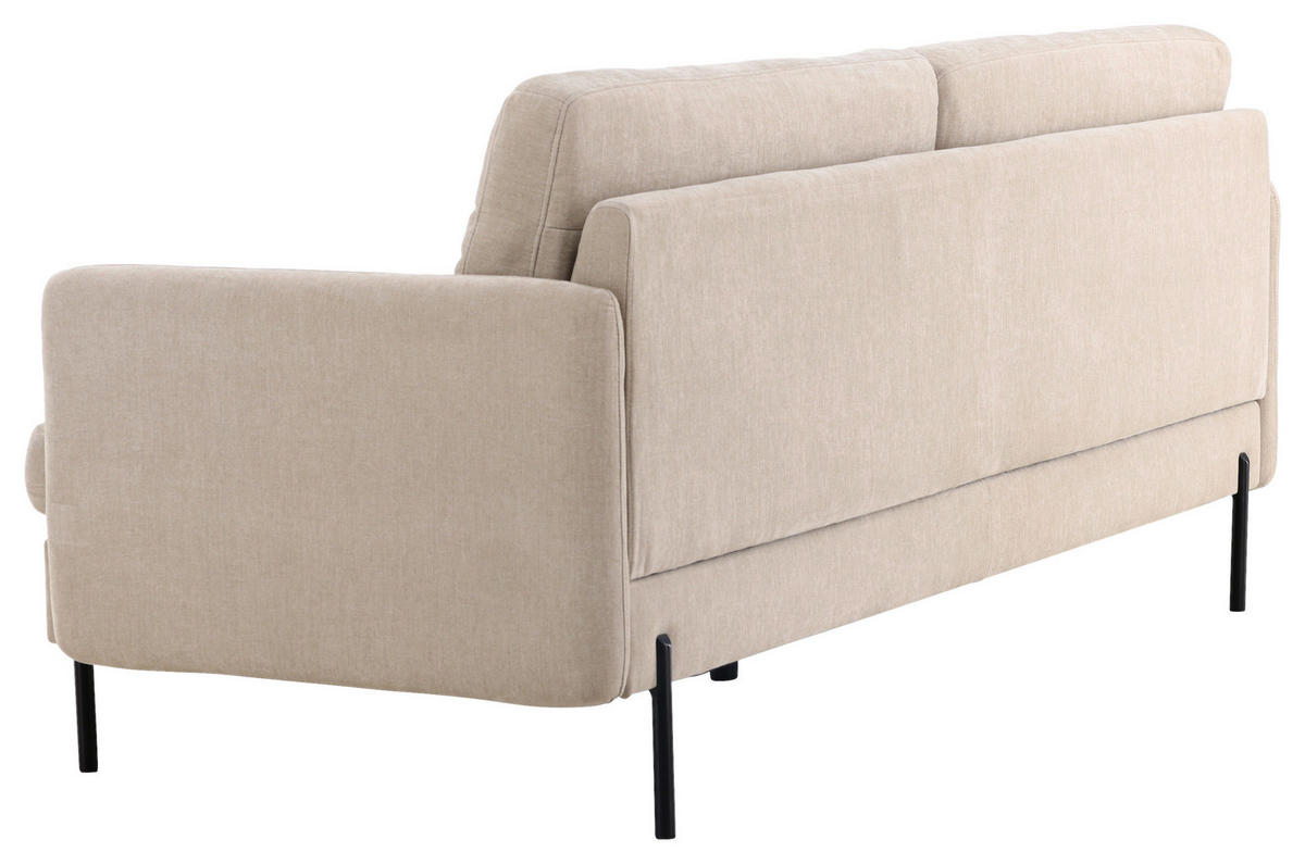 2-SITS SOFFA i metall, textil svart, beige  - beige/svart, Design, metall/textil (209.5/86/87cm) - Livetastic