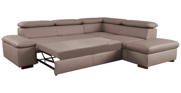 ECKSOFA inkl. Funktion Braun Flachgewebe  - Braun, KONVENTIONELL, Holz/Textil (272/226cm) - Cantus