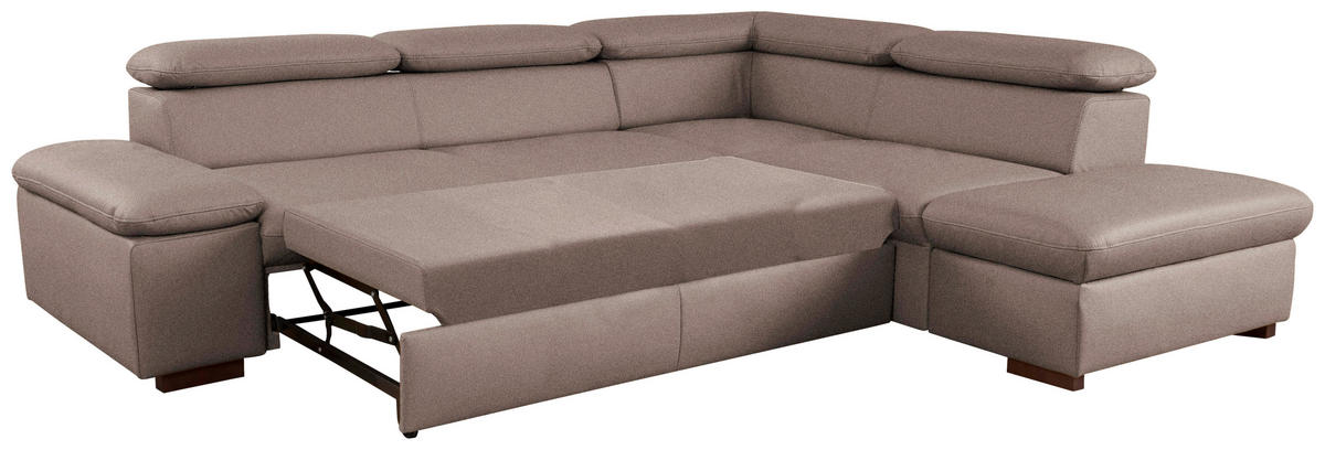 ECKSOFA inkl. Funktion in Flachgewebe Braun  - Braun, Konventionell, Holz/Textil (272/226cm) - Sit & More