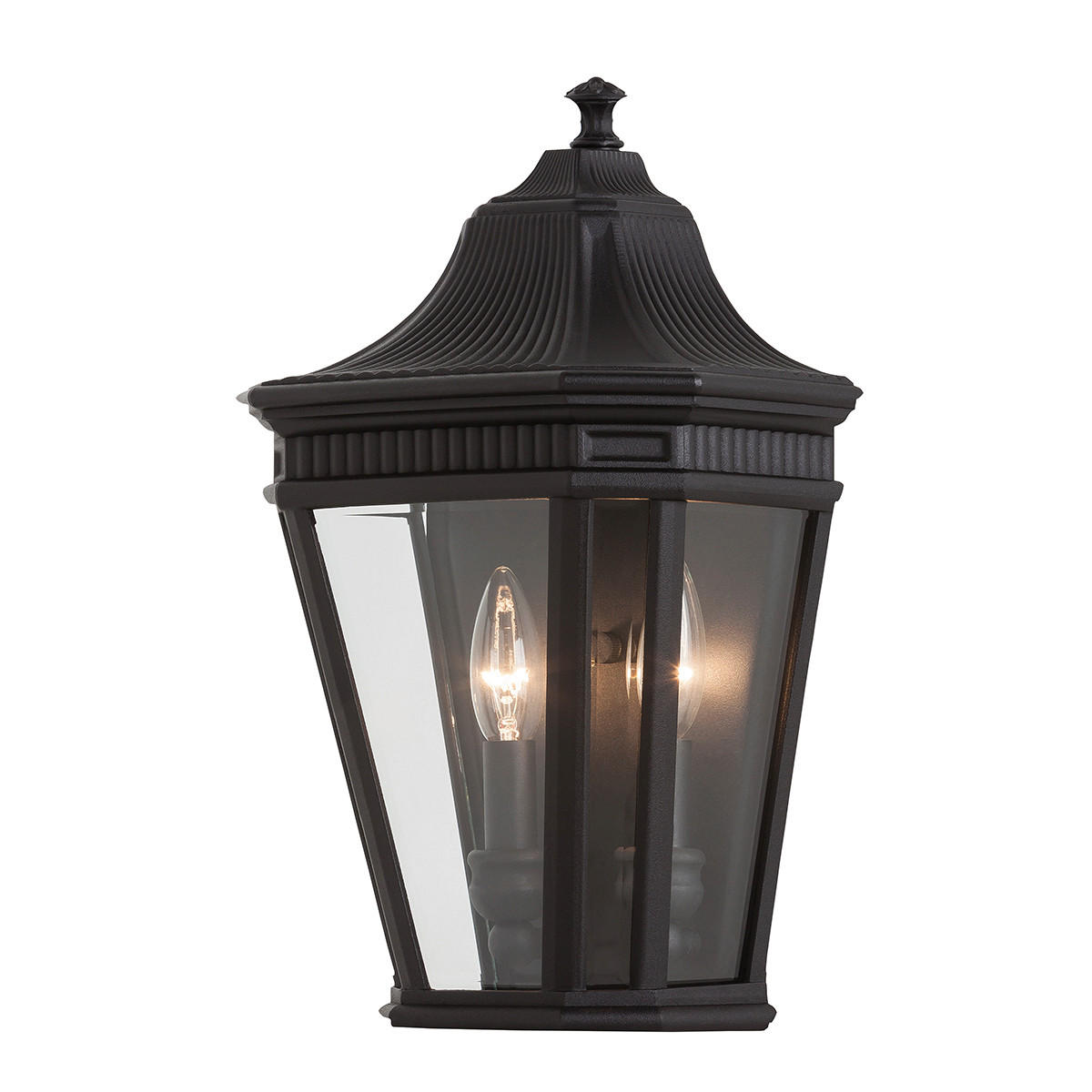 AUSSENWANDLEUCHTE - Schwarz, Konventionell, Glas/Metall (24.1/40.6 /15.2cm) - Elstead Lighting