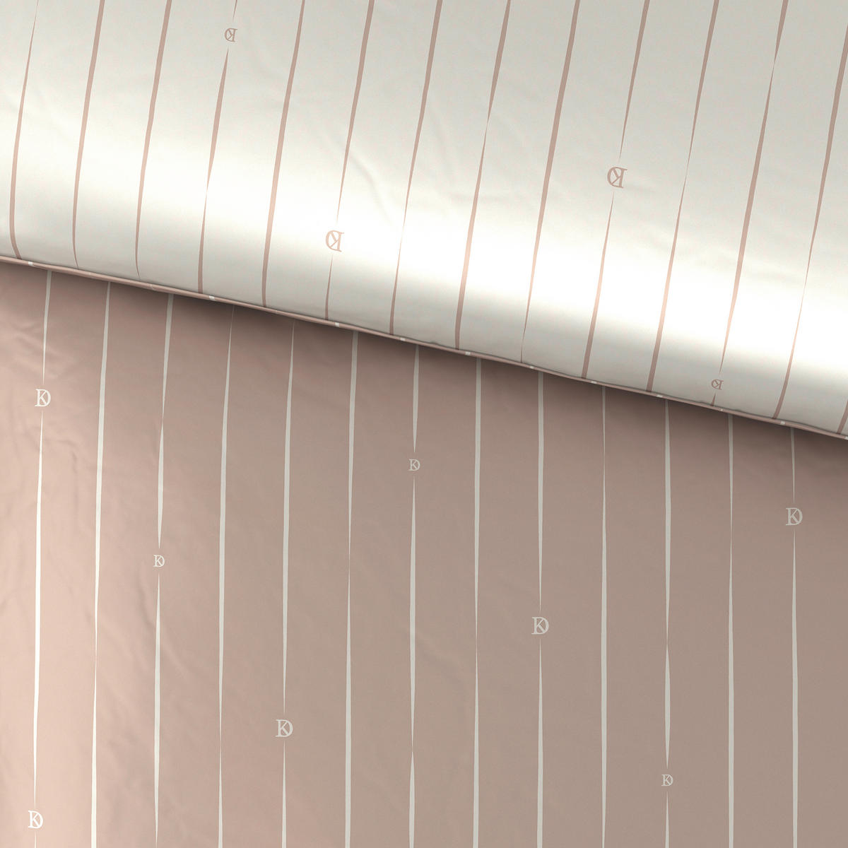 POSTELJINA SA DVA LICA STRIPES DK 200/200 cm saten bež  - bež, Dizajnerski, tekstil (200/200cm) - Dieter Knoll