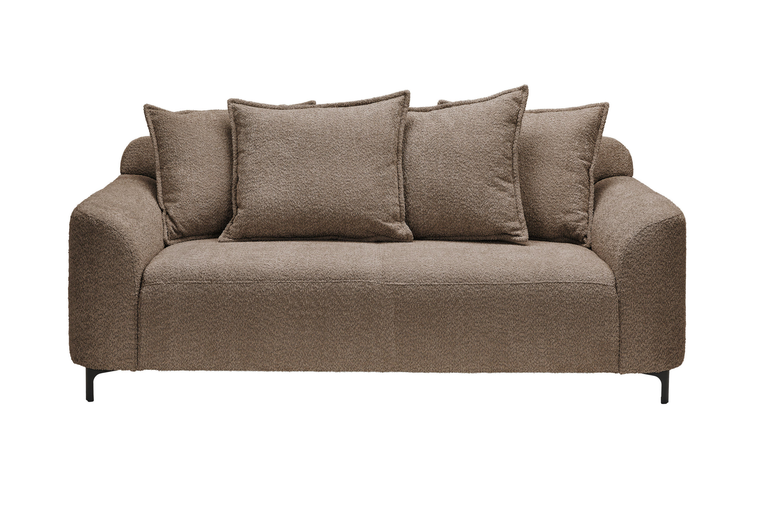 2,5-SITZER Chenille Taupe  - Taupe/Schwarz, KONVENTIONELL, Textil/Metall (200/84/99cm) - Carryhome