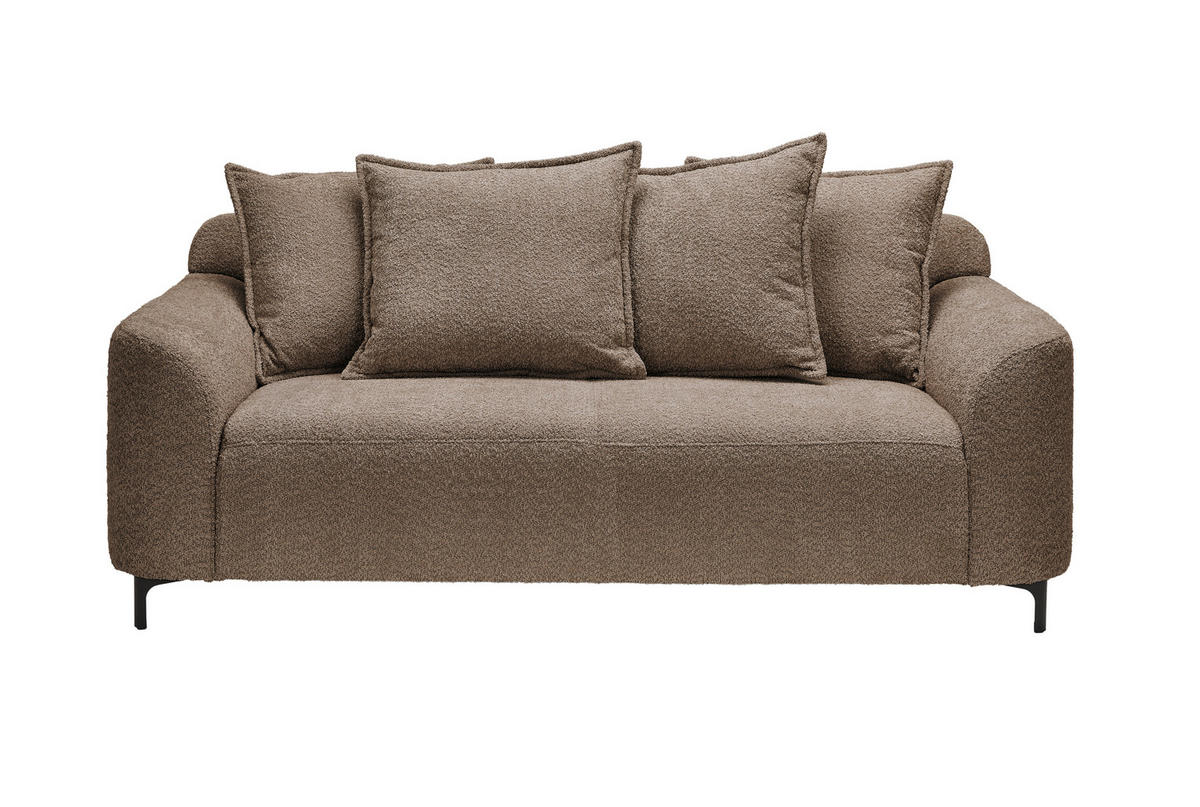 2,5-SITZER  in Chenille Taupe  - Taupe/Schwarz, KONVENTIONELL, Textil/Metall (200/84/99cm) - Carryhome