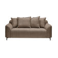 2,5-SITZER  in Chenille Taupe  - Taupe/Schwarz, KONVENTIONELL, Textil/Metall (200/84/99cm) - Carryhome