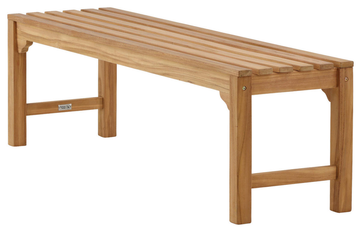 TRÄDGÅRDSBÄNK i teakfärg  - teakfärg, Klassisk, trä (150/45/40cm) - Gardenson