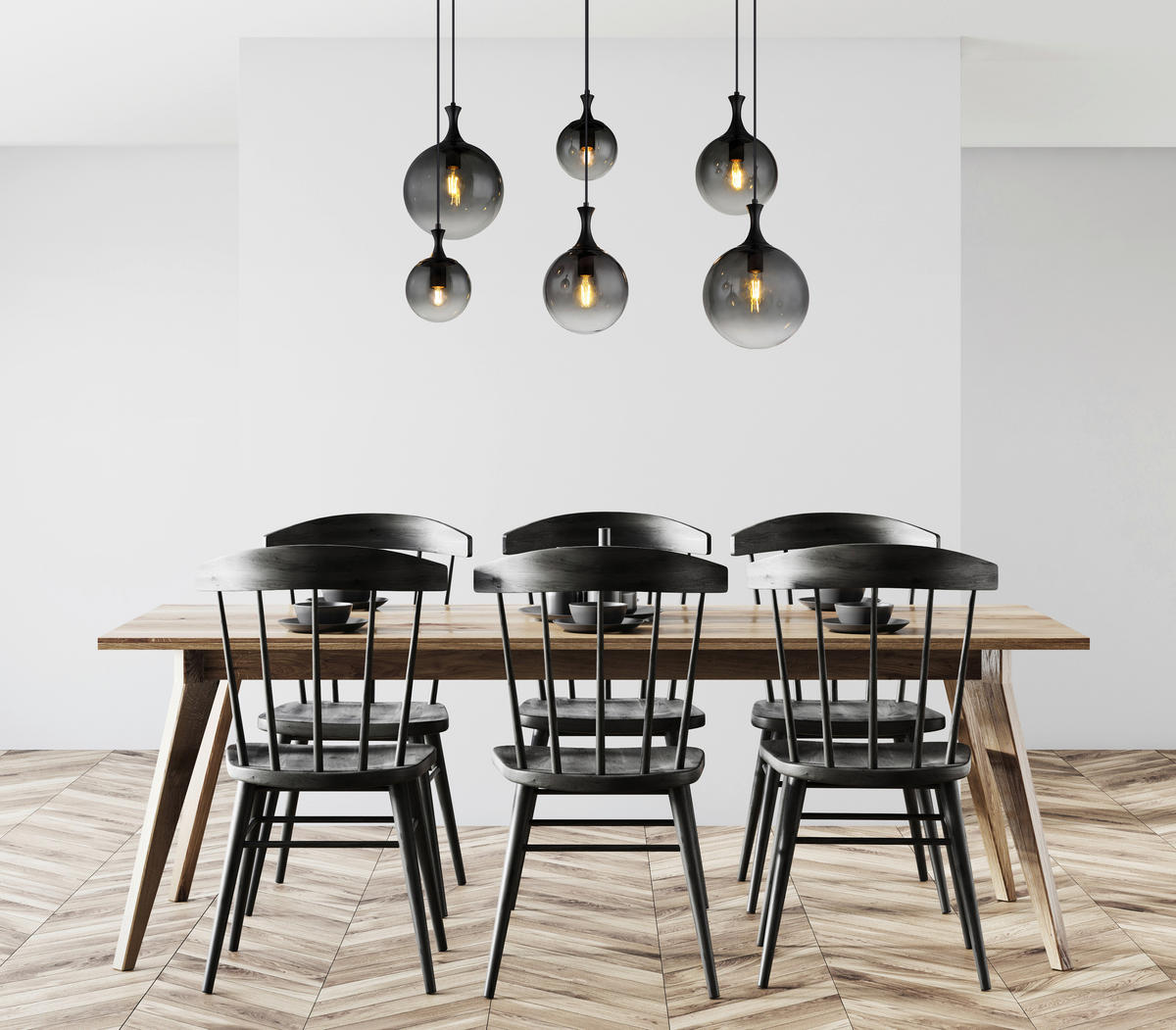 HÄNGELEUCHTE 97/48/141 cm    - Schwarz, Design, Glas/Kunststoff (97/48/141cm) - Globo