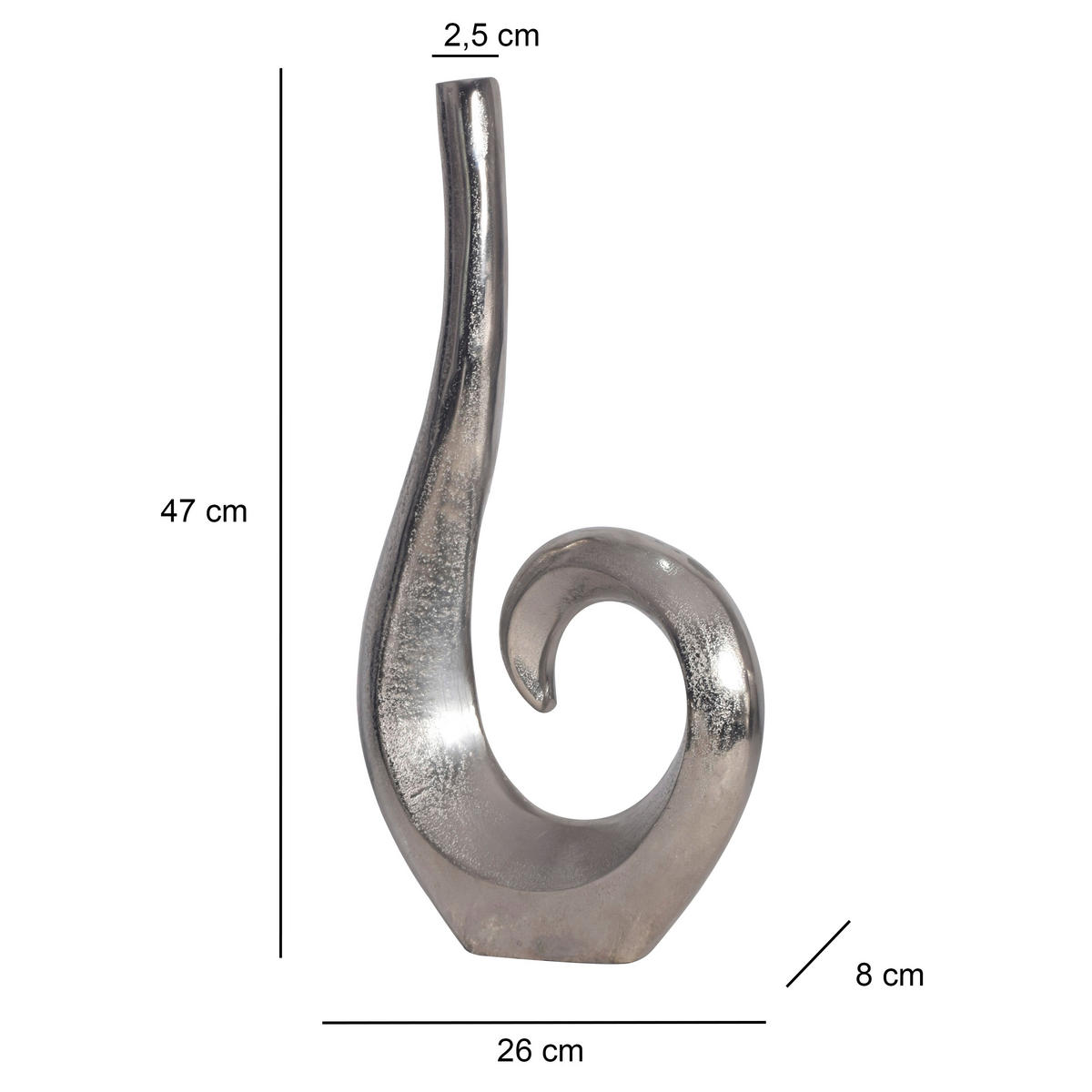 DEKOVASE  - Silberfarben, Design, Metall (26/47/8cm) - Livetastic