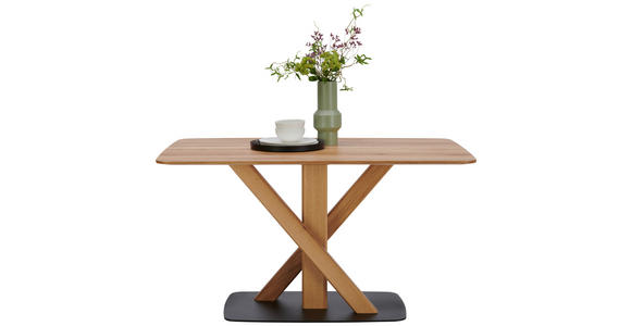 ESSTISCH in Holz, Metall 180/90/76 cm - Eichefarben/Schwarz, Design, Holz/Metall (180/90/76cm) - Novel