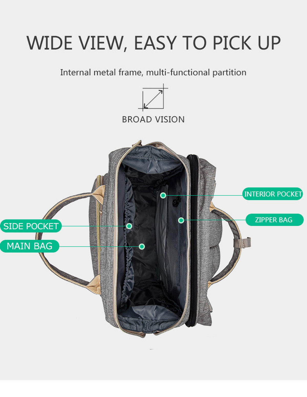 WICKELRUCKSACK Stella Bag Premium  - Grau, Basics, Textil (30/40/21cm)