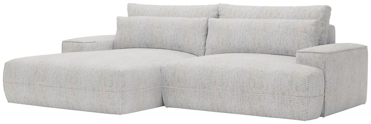 ECKSOFA Hellgrau Struktur  - Hellgrau/Schwarz, Design, Kunststoff/Textil (156/272cm) - Livetastic