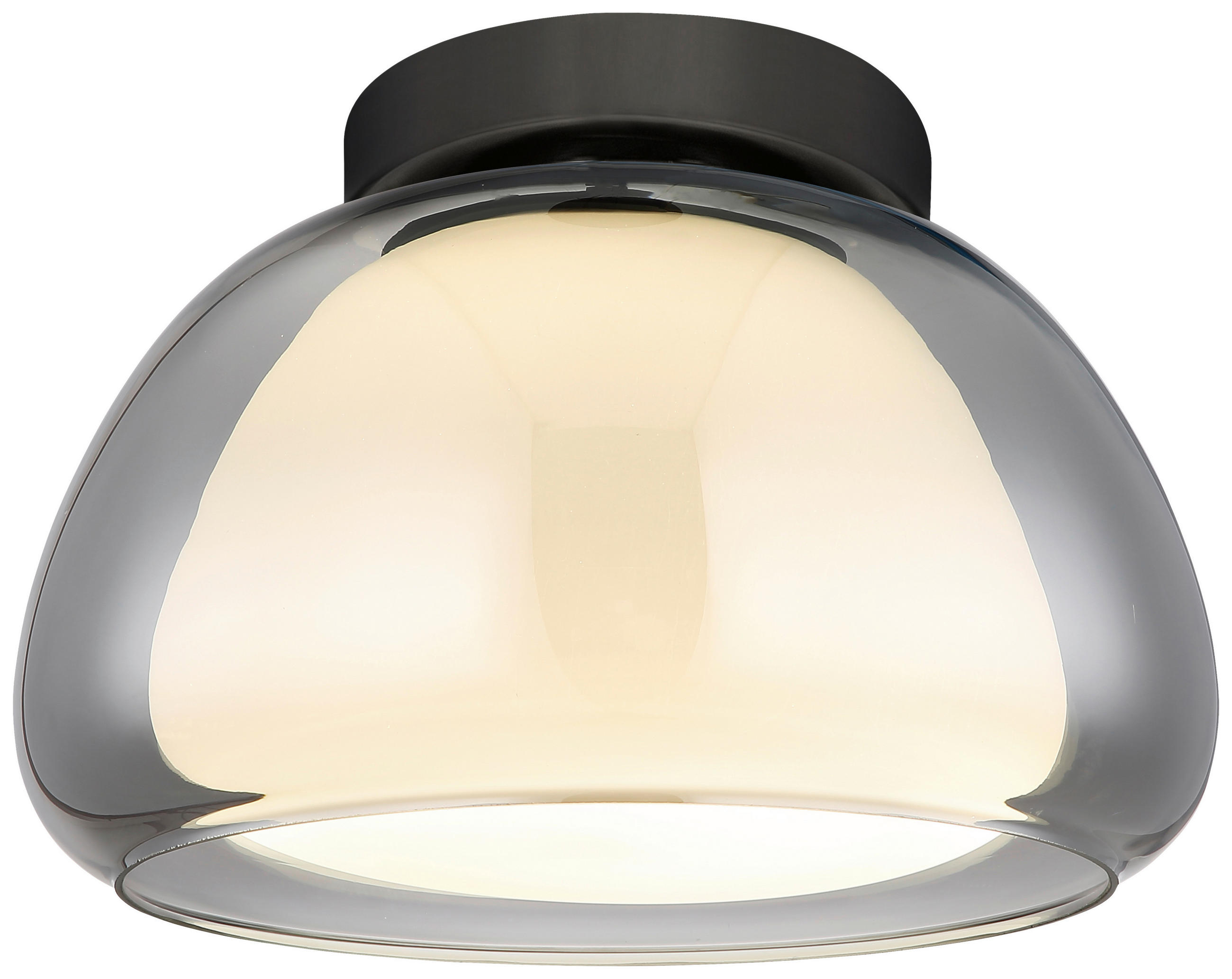 DECKENLEUCHTE 38,5/26 cm   - Grau, Trend, Glas/Metall (38,5/26cm) - Collet's Monde