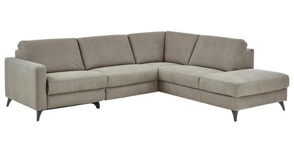 ECKSOFA Dieter Knoll Beigebraun Mikrofaser  - Beigebraun/Schwarz, Design, Textil/Metall (269/238cm) - Dieter Knoll