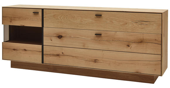 SIDEBOARD 201,9/79,9/41,1 cm - Eichefarben, MODERN, Glas/Holz (201,9/79,9/41,1cm) - Valnatura