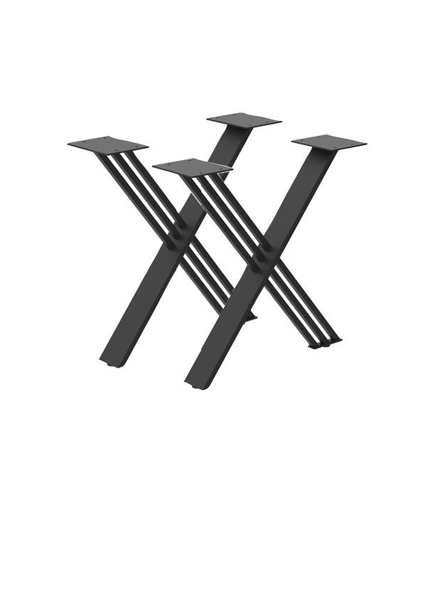 SET NOGU STOLA  metal  - crna, Moderno, metal (49,2/8,5/43,2cm)