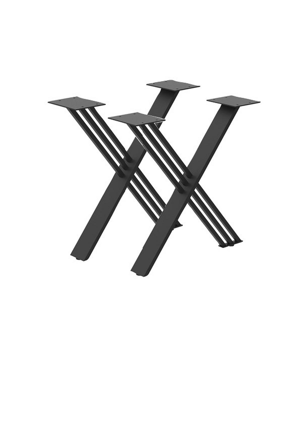 SET NOGU STOLA  metal  - crna, Moderno, metal (49,2/8,5/43,2cm)