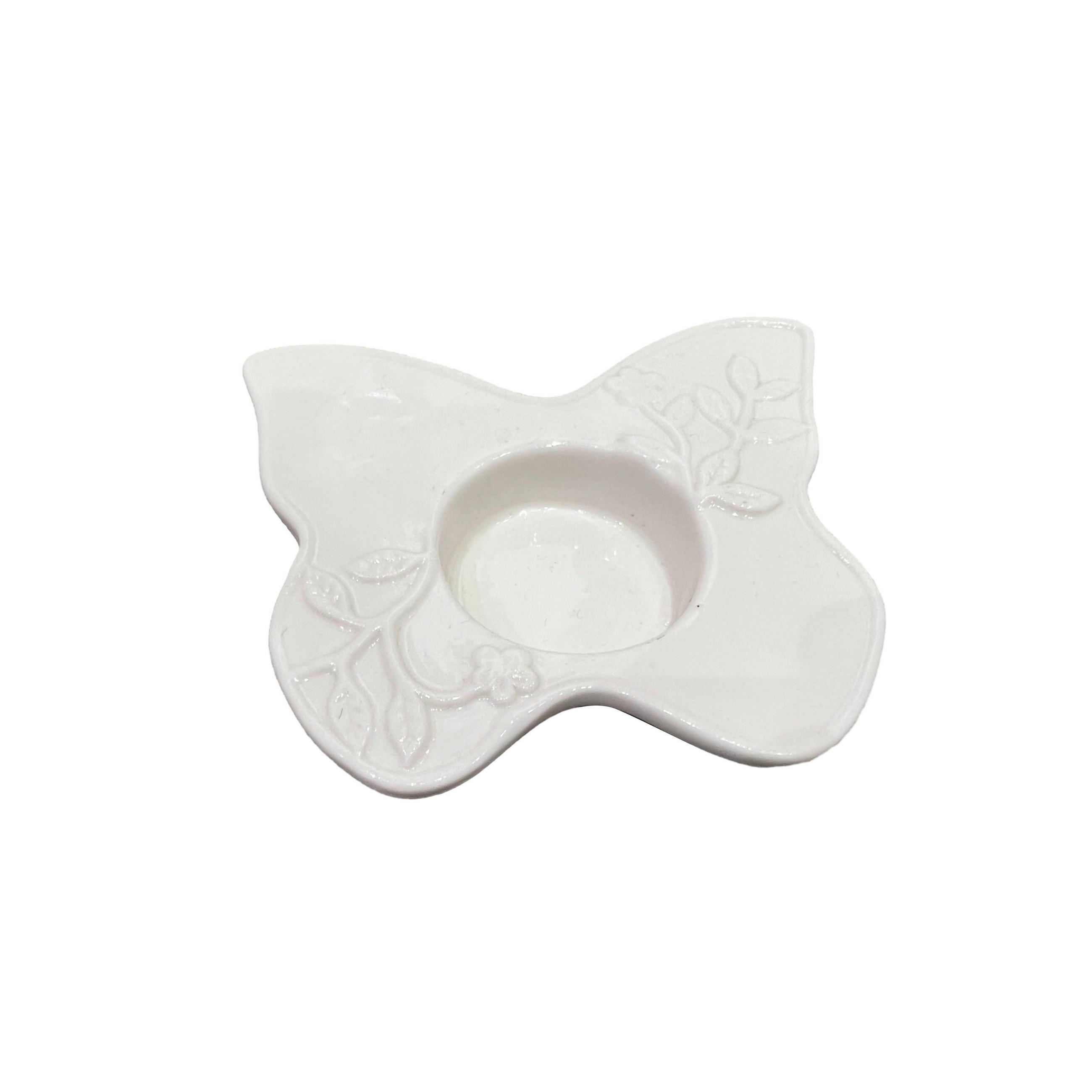 SVEČNIK - krem barve, Konvencionalno, keramika (11,5/3,5cm) - Ambia Home