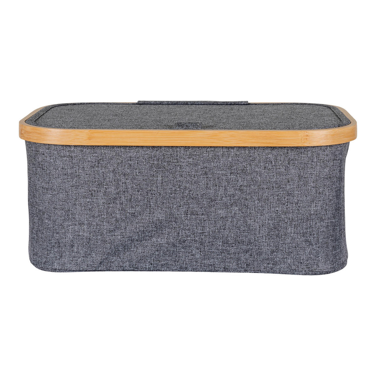 AUFBEWAHRUNGSBOX     - Dunkelgrau/Naturfarben, Basics, Holz/Textil (38/16/26cm)