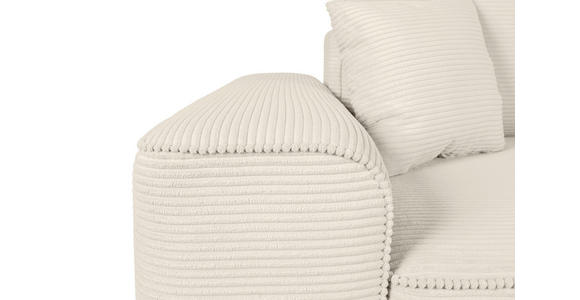 SCHLAFSOFA  mit Rücken echt, Armteil links, Armteil rechts Cord Creme  - Creme/Schwarz, Design, Kunststoff/Textil (261/95/108cm) - Xora