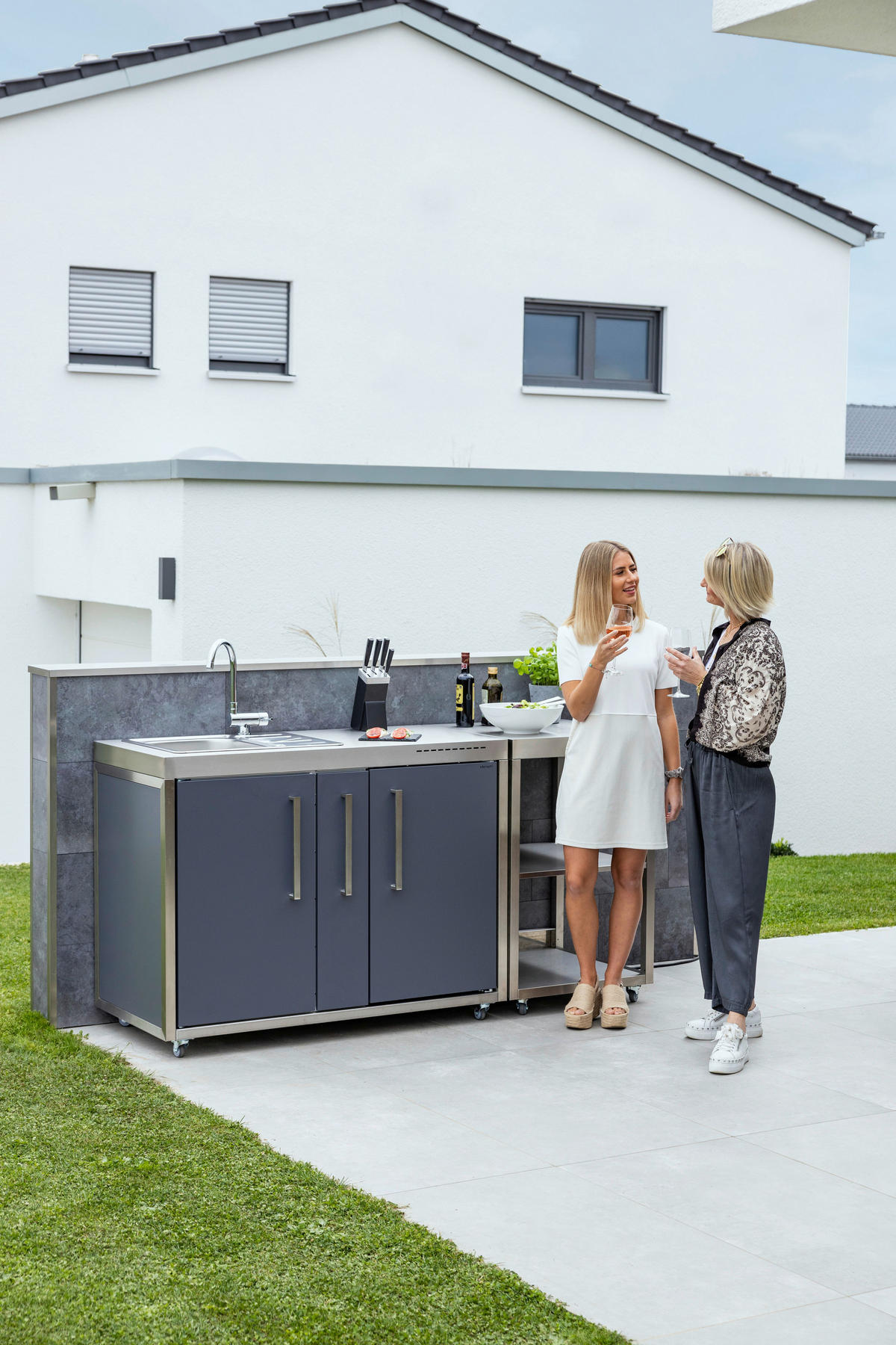 OUTDOORKÜCHE - Edelstahlfarben/Braun, Basics, Metall (127/98/62cm)
