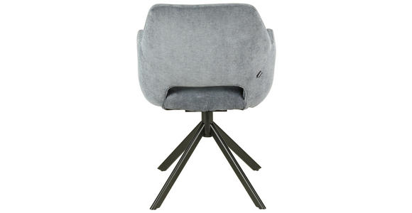 ARMLEHNSTUHL in Eisen Webstoff - Dunkelgrau/Schwarz, Design, Textil/Metall (55,5/88/61cm) - Novel