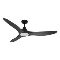 DECKENVENTILATOR - Schwarz, Basics, Kunststoff (132/29,5cm)
